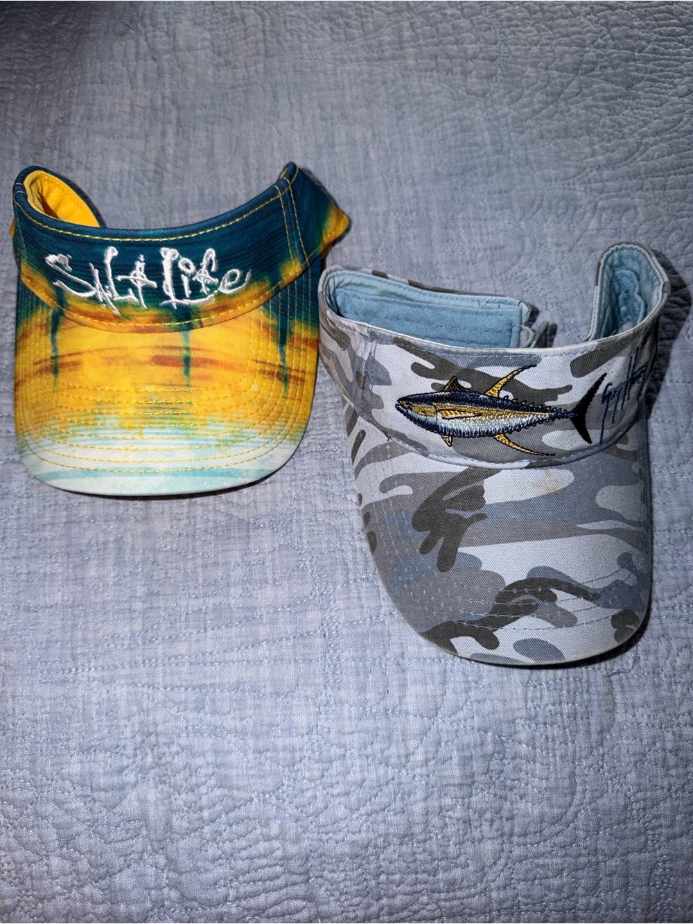 Salt Life Yellow & Teal Tie-Dye Visor